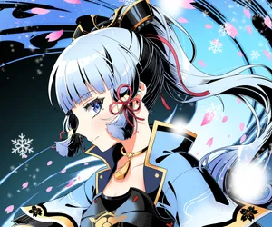 Kamisato Ayaka Beautiful Side Profile Wallpaper