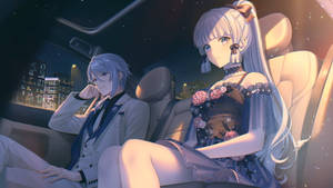 Kamisato Ayato And Ayaka In A Car Wallpaper