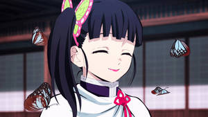 Kanao Tsuyuri Eyes Closed Smiling Wallpaper