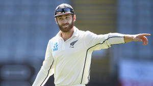 Kane Williamson In White Jersey Wallpaper