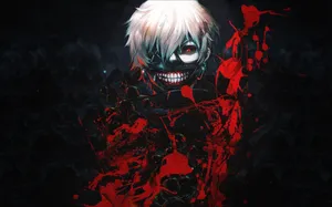 Kaneki Ken Engulfed In Flames Of Rage Wallpaper