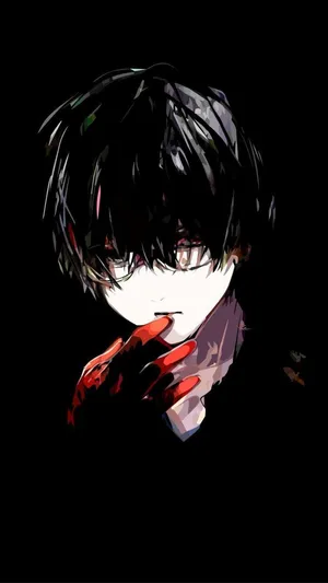 Kaneki Sad Black Hair Aesthetic Wallpaper