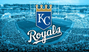 Kansas Royals Logo In Blue And White Wallpaper