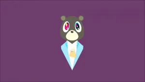 Kanye West Bear Minimalist Purple Aesthetic Wallpaper