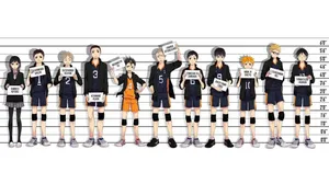Karasuno Members With Heights Haikyuu Aesthetic Wallpaper