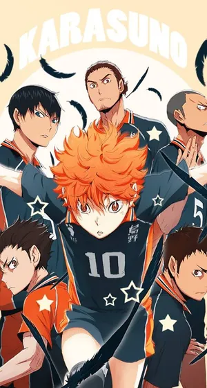 Karasuno Vallkyries Stand Together In Victory Wallpaper