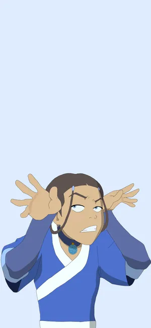 Katara_ Animated_ Character_ Frustration Wallpaper