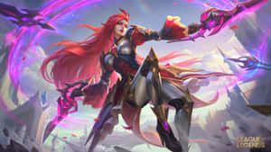 Katarina Battle Ready Leagueof Legends Artwork Wallpaper