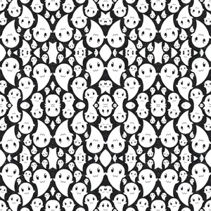 Kawaii Ghost Aesthetic Pattern Wallpaper