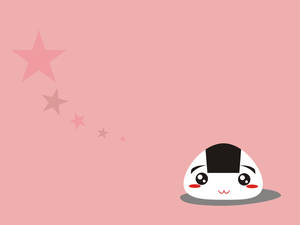 Kawaii Ipad Digital Artwork Adorable Onigiri Wallpaper