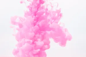 Kawaii Pink Smoke On White Background Wallpaper