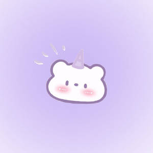 Kawaii Purple Blushing Bear Wallpaper