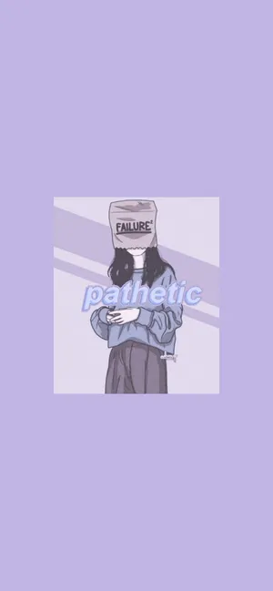 Kawaii Purple Pathetic Girl Wallpaper