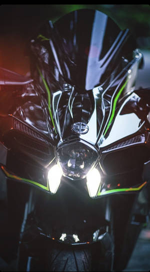 Kawasaki H2r Lighted Up Wallpaper