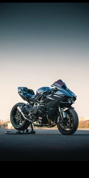 Kawasaki H2r Under Bright Clear Sky Wallpaper