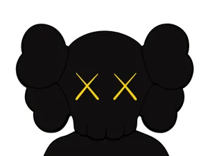 Kaws Pc Black With Yellow X Eyes Wallpaper