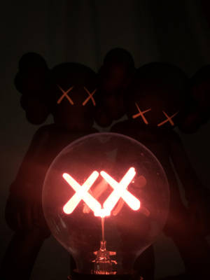 Kaws Red Light Bulb Wallpaper