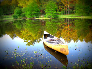 Kayaking On A Lake Wallpaper