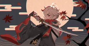 Kazuha Fanart Moon Wallpaper