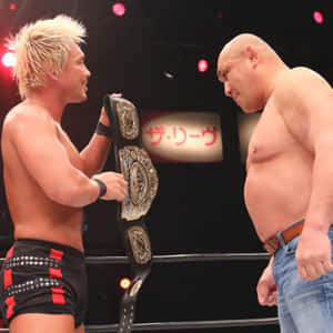 Kazuyuki Fujita Wrestling Against Katsuhiko Nakajima At Sendai Bumper Crop 2022 Wallpaper
