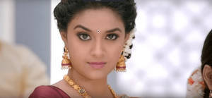 Keerthi Suresh Serious Face Close-up Hd Wallpaper