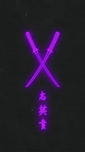 Keren Neon Light Katanas Wallpaper