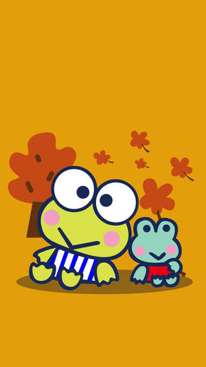 Keroppi And Chippi Orange Fall Wallpaper