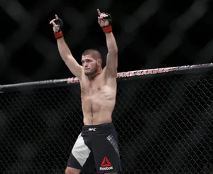 Khabib Nurmagomedov Pointing Up Wallpaper