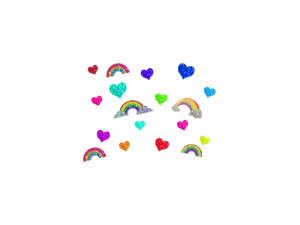 Kidcore Hearts And Rainbows Wallpaper