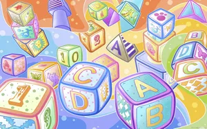 Kids Learning Blocks Wallpaper