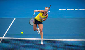 Kiki Bertens Mastering Forehand Stroke Wallpaper
