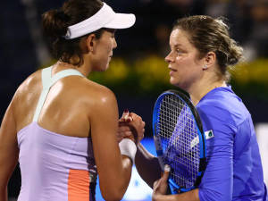Kim Clijsters And Garbine Muguruza – Battle Of The Champions Wallpaper
