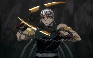 Kimetsu No Yaiba Hashira Uzui With Cleavers Wallpaper