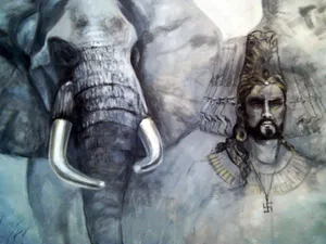 King Ravana And Elephant Wallpaper