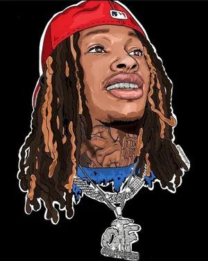 King Von Digital Drawing Wallpaper