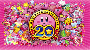 Kirby Celebrates 25th Anniversary With A Festive Cake Wallpaper