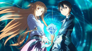 Kirito Smiling With Asuna Wallpaper