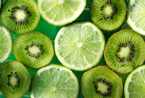 Kiwi Lime Flat Lay Wallpaper