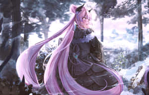 Kokomi In The Winter Forest Wallpaper