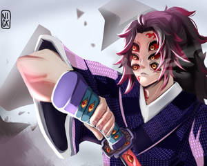 Kokushibo Holding His Sword Wallpaper