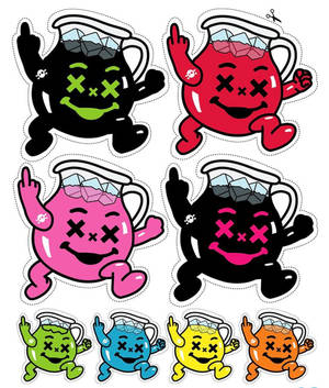 Kool Aid Man In Various Colors Wallpaper