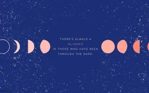 Korean Aesthetic Moon Phase Computer Wallpaper