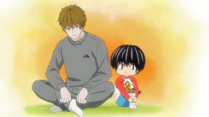 Kotaro Lives Alone Sitting With Shin Wallpaper