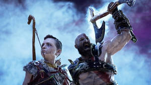 Kratos With Atreus Wallpaper