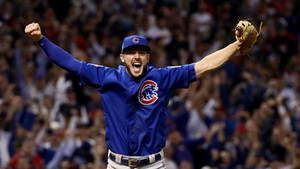 Kris Bryant Roaring With Joy Wallpaper