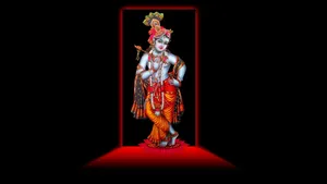 Krishna Hd Red And Black Wallpaper