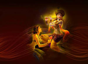 Krishna Janmashtami Woman Playing The Flute Wallpaper
