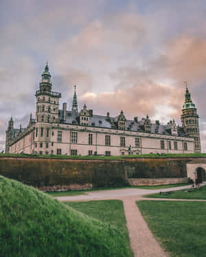 Kronborg Castle Aesthetic Clouds Wallpaper