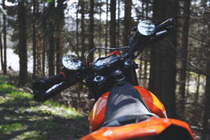 Ktm Bike In Woods Wallpaper