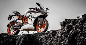 Ktm Duke 390 On Cliff Wallpaper